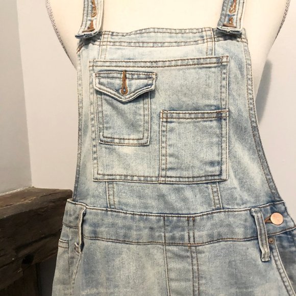Free People Washed Denim Overalls - Picture 5 of 6